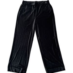 NEW St. John Black Crushed Velvet Pants - Large- Retail $795